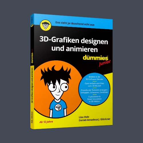 Buchcover mit dem Buchtitel 3D-Grafiken designen und animieren